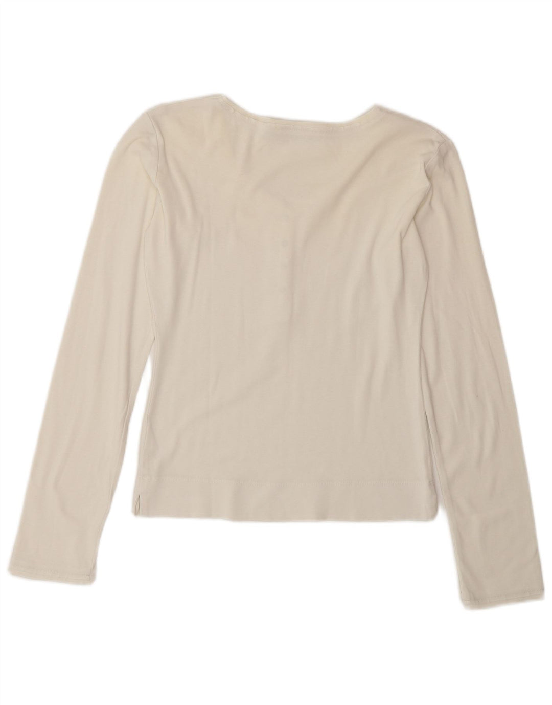 Maglia da donna Gas a maniche lunghe UK 12 medio cotone bianco sporco