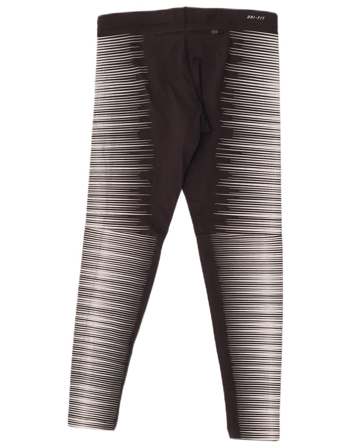 Leggings Nike Dri Fit da donna UK 12 nylon a righe nere medie