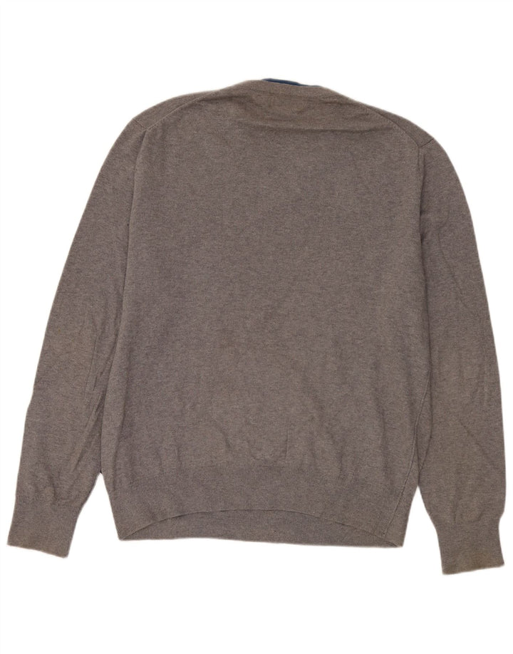 Maglione da uomo con scollo a V Paul Smith XL in cotone grigio