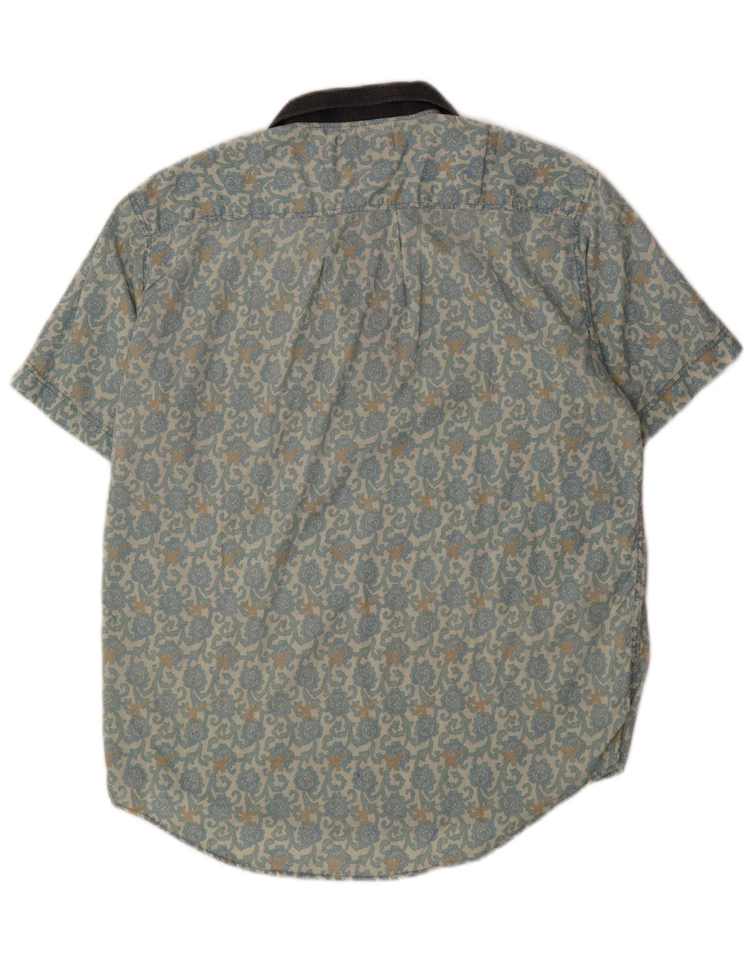 Camicia pullover a maniche corte da uomo Peter Elliot in cotone floreale blu medio