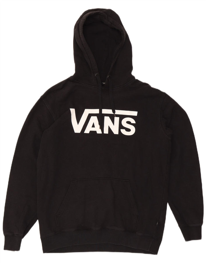Felpa con cappuccio grafica da uomo Vans grande in cotone nero