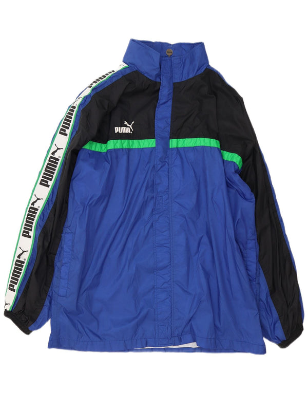 Giacca antipioggia da uomo Puma Graphic Loose Fit UK 42 XL Blu Colourblock Poliammide