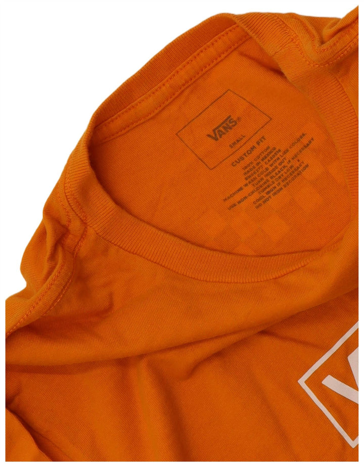 T-shirt grafica personalizzata da uomo Vans Top Small in cotone arancione