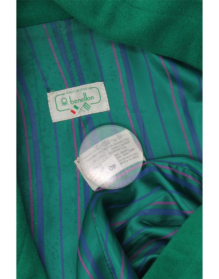 Giacca Blazer Oversize da Donna a 2 Bottoni Benetton IT 40 Small Verde Lana