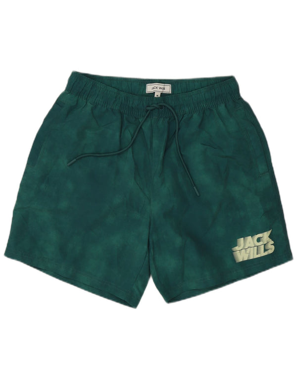 Pantaloncini da bagno da uomo Jack Wills in poliestere tie-dye verde medio