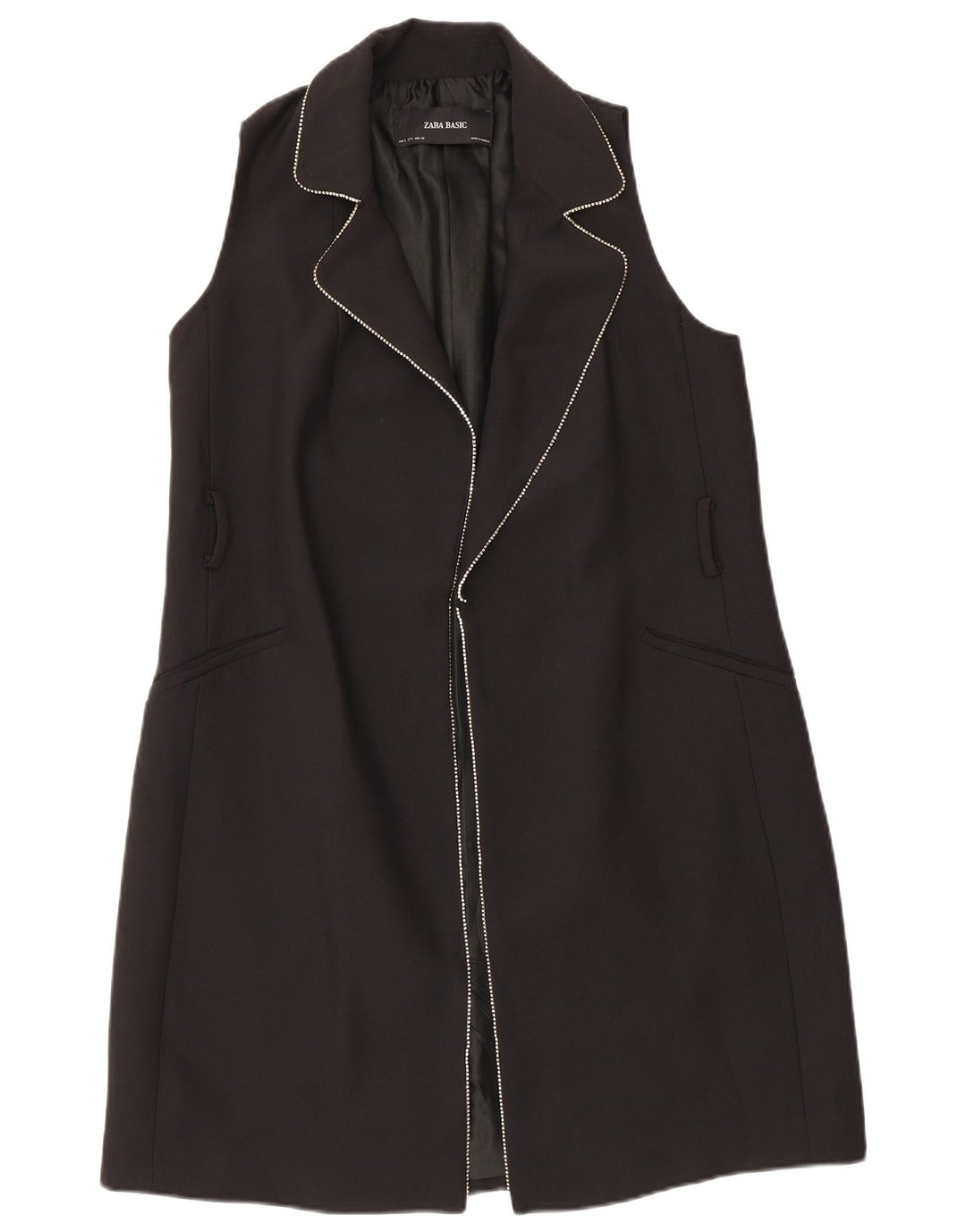 Soprabito senza maniche da donna Zara UK 10 piccolo poliestere nero