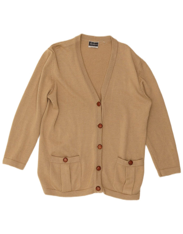 LUISA SPAGNOLI Maglione cardigan da donna UK 14 Large Beige Lana
