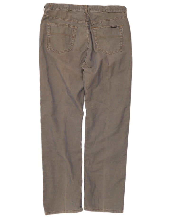 Pantaloni dritti da uomo in velluto a coste Cerruti W38 L34 poliestere blu