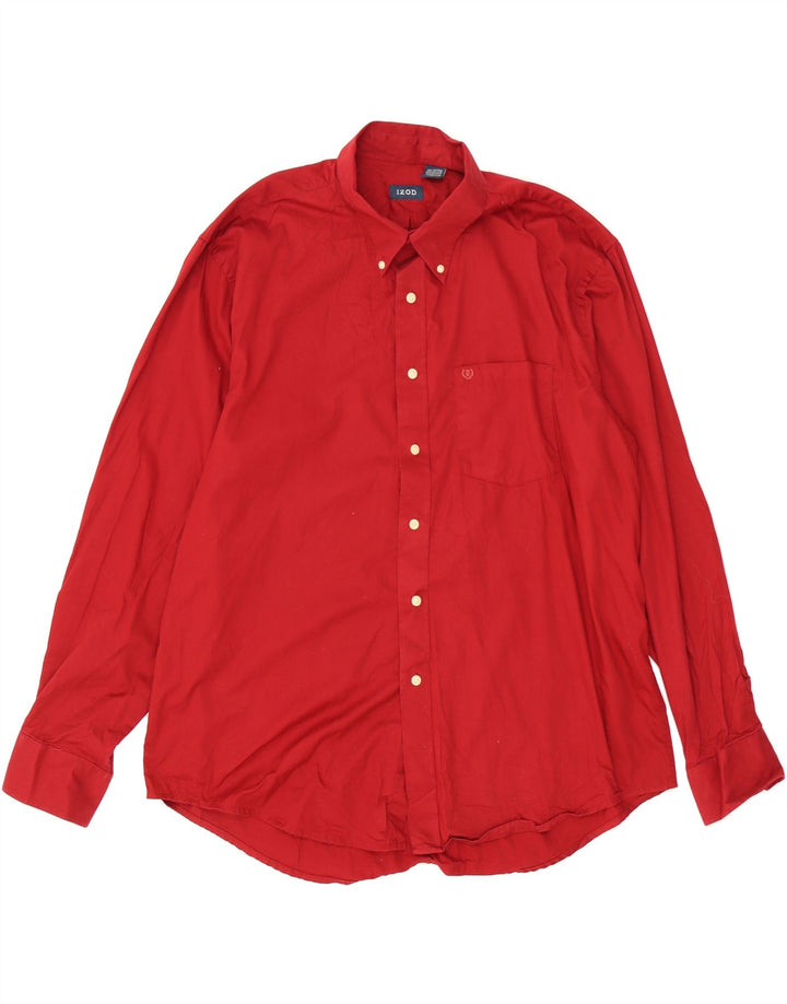 IZOD Mens Shirt XL Red Cotton Vintage Izod and Second-Hand Izod from Messina Hembry 