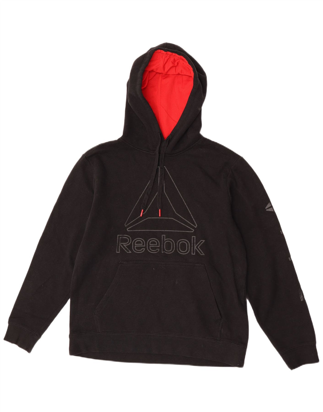 Felpa con cappuccio grafica da uomo Reebok, cotone medio nero