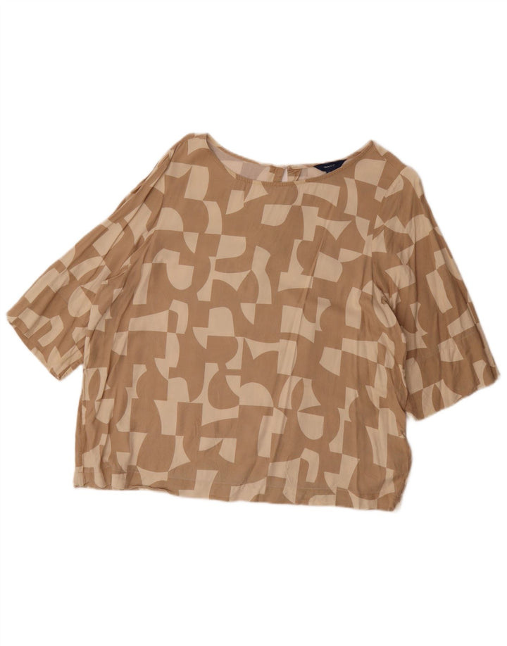 Gant Camicetta oversize da donna Top UK 8 Piccola viscosa geometrica beige