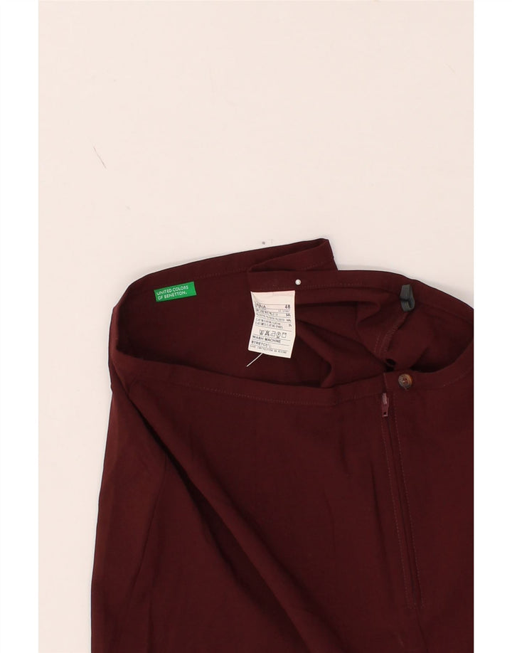 BENETTON Womens Pencil Skirt IT 46 Large W32  Burgundy Wool Vintage Benetton and Second-Hand Benetton from Messina Hembry 