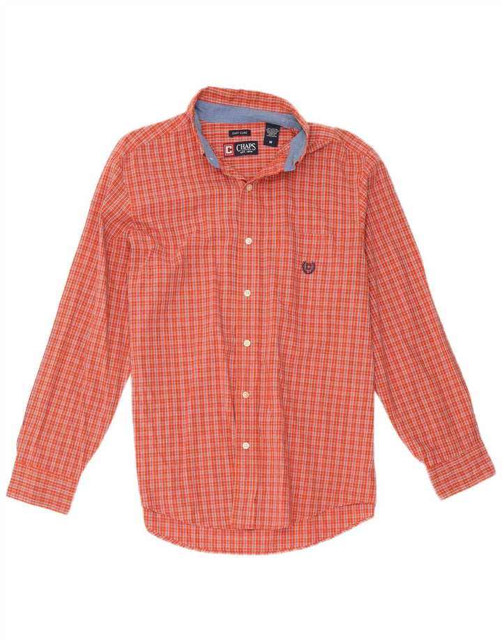 Camicia da uomo Chaps in cotone a quadri rossi medi