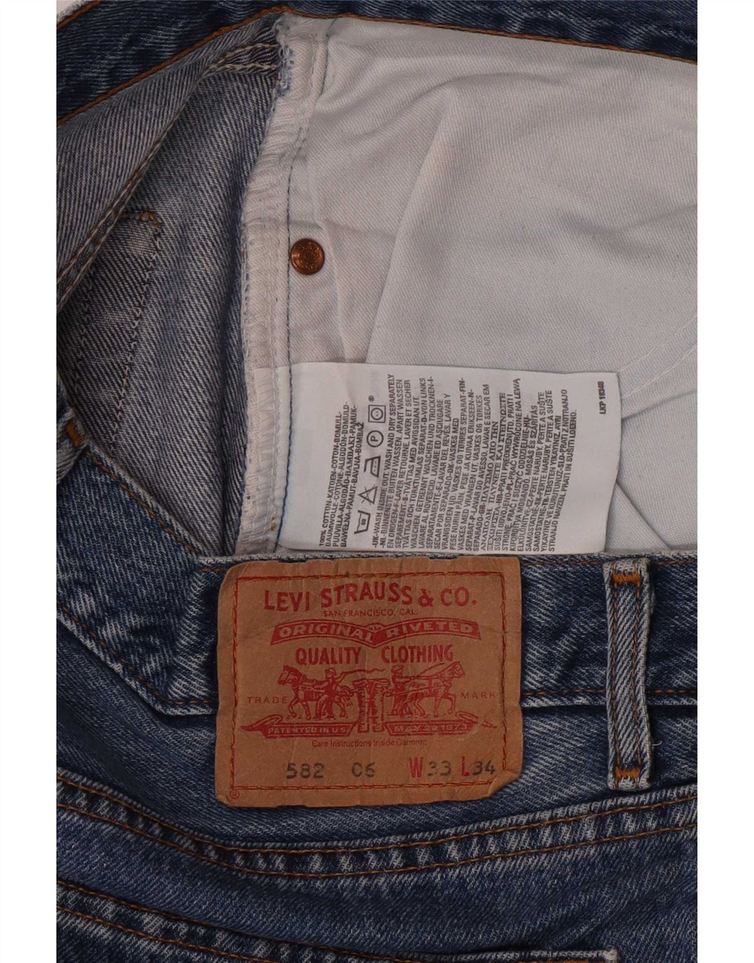 Levi's Uomo 582 Jeans dritti W33 L28 Cotone blu