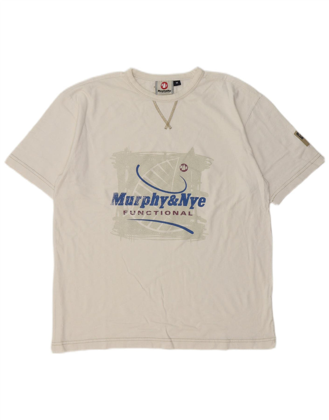 Murphy & Nye T-shirt grafica funzionale da uomo Top medio bianco sporco