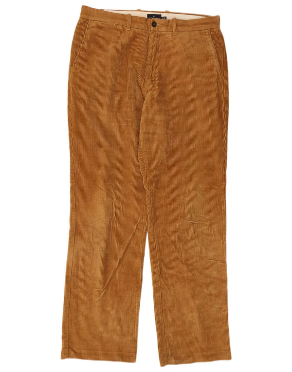 Marks & Spencer Mens Blue Harbour Straight Corduroy Trousers W36 L33 Beige