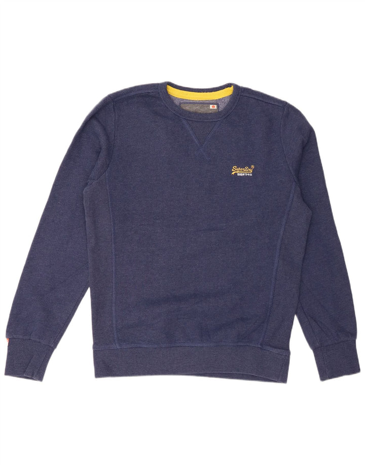 Felpa da uomo Superdry Maglione grande cotone blu