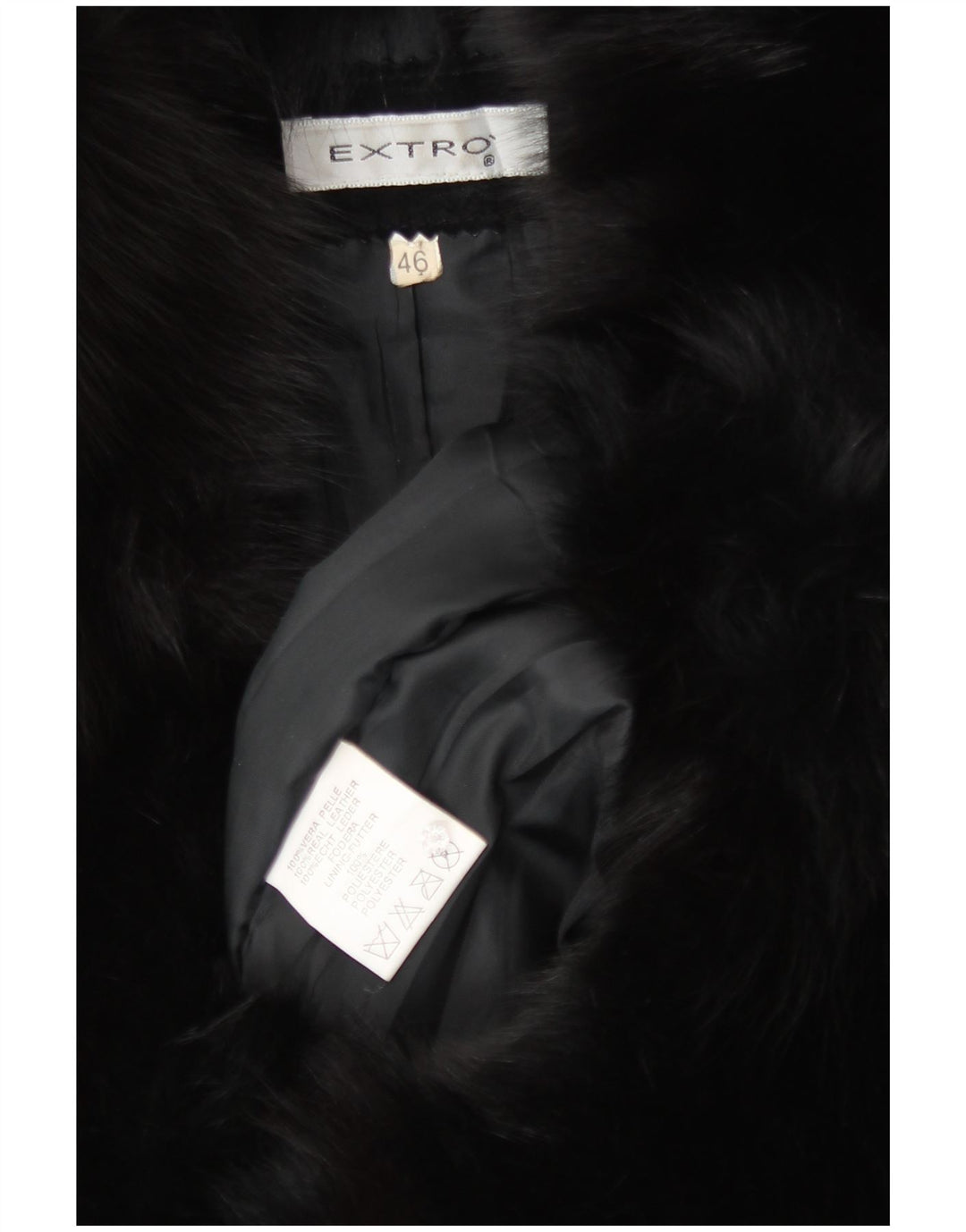 Soprabito vintage da donna in pelle scamosciata IT 46 grande in pelle nera