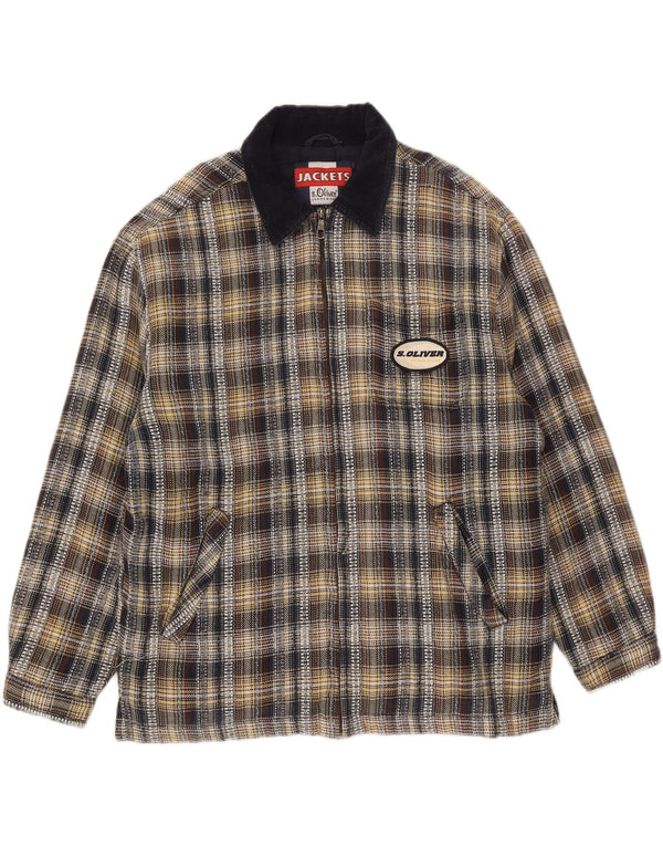 Giubbotto bomber da uomo S.Oliver UK 40 Grande cotone a quadri multicolore