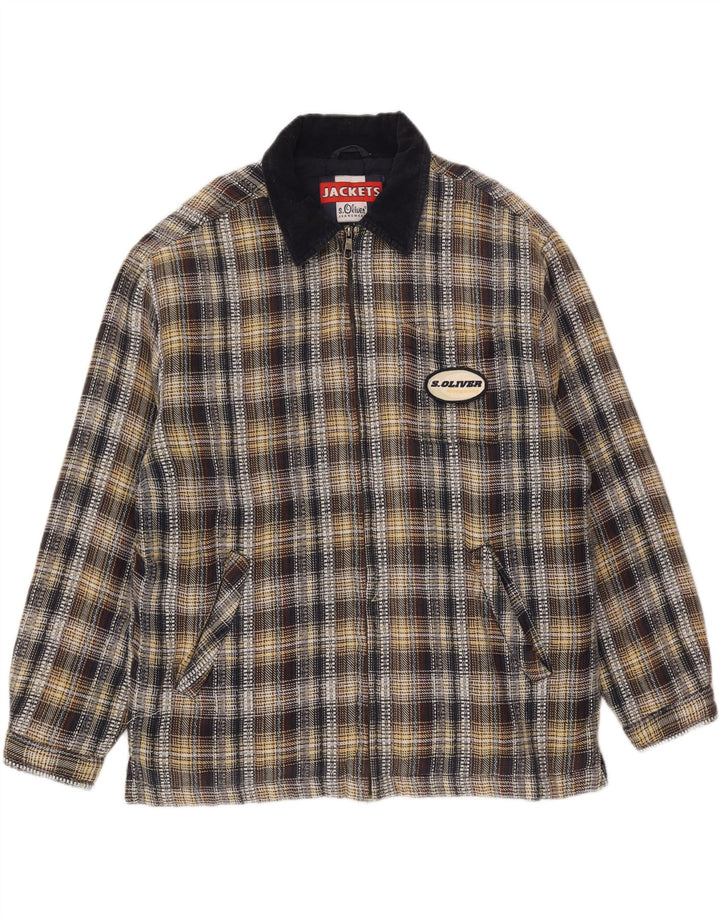 Giubbotto bomber da uomo S.Oliver UK 40 Grande cotone a quadri multicolore