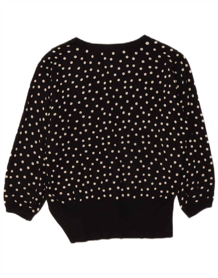 Maglione cardigan da donna Marks & Spencer UK 14 medio nero maculato