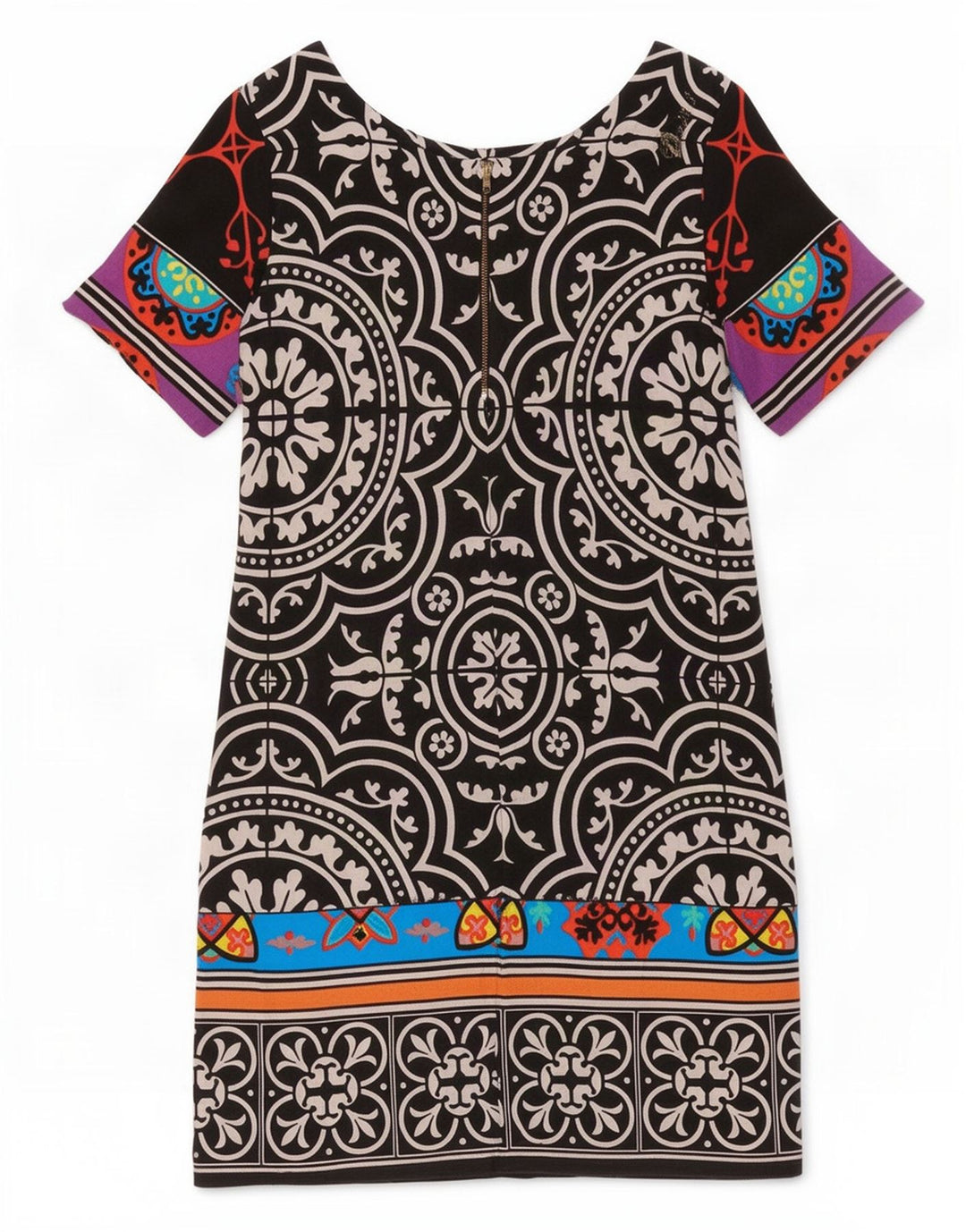 Desigual Abito a trapezio da donna EU 36 Piccolo in viscosa Paisley multicolore