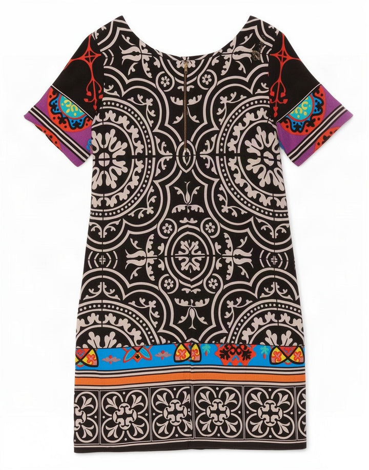 Desigual Abito a trapezio da donna EU 36 Piccolo in viscosa Paisley multicolore