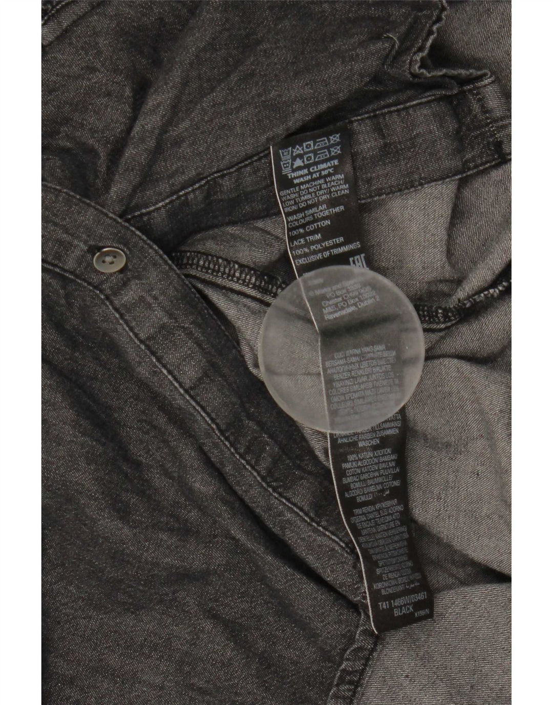 Camicia di jeans da donna Marks & Spencer UK 12 Cotone a righe nere medie