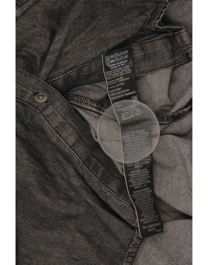 Camicia di jeans da donna Marks & Spencer UK 12 Cotone a righe nere medie