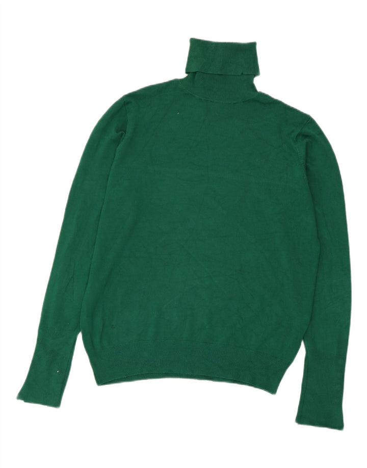 Maglione maglione a collo alto da donna Zara UK 12 Viscosa verde medio