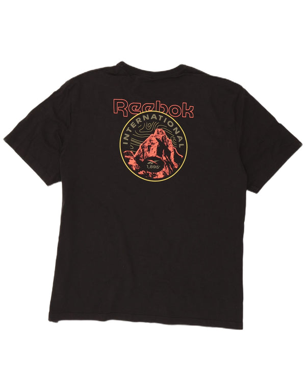 T-shirt grafica da uomo Reebok Top 2XL in cotone nero