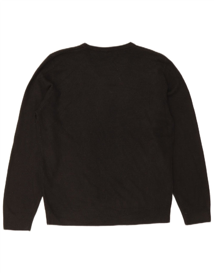 Maglione maglione con scollo a V Marks & Spencer da uomo blu medio nero