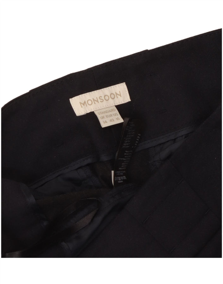MONSOON Pantaloni casual vestibilità standard da donna UK 14 Large W36 L30 Blu navy
