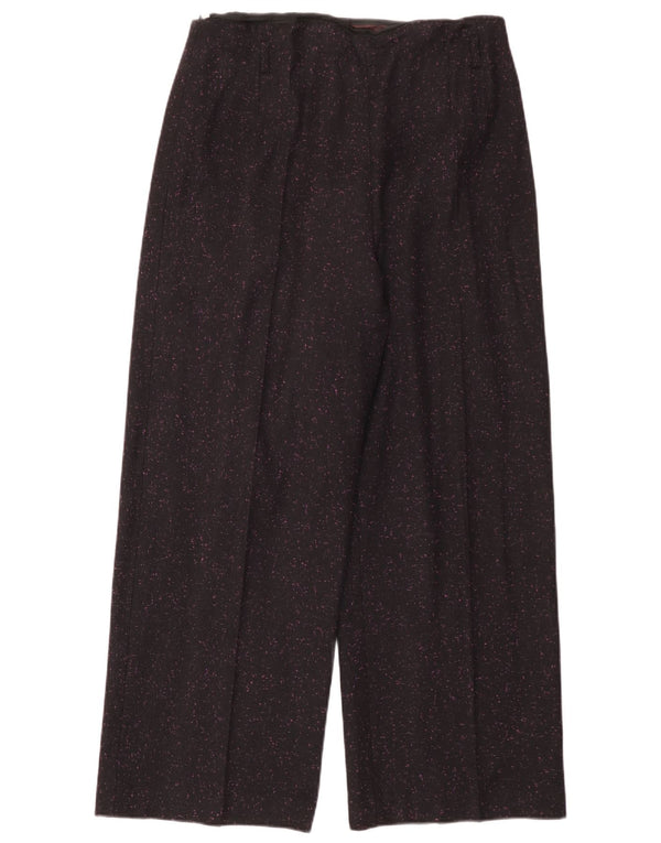 Pantaloni da abito a vita alta da donna Jaeger UK 16 Large W36 L29 Nero screziato
