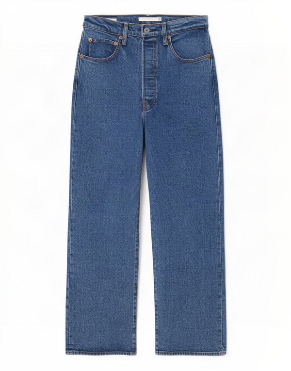 Jeans dritti Ribcage da donna Levi's W30 L27 cotone blu