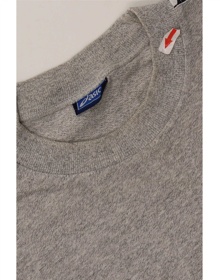 T-shirt grafica da uomo Asics Top in cotone color block grigio medio
