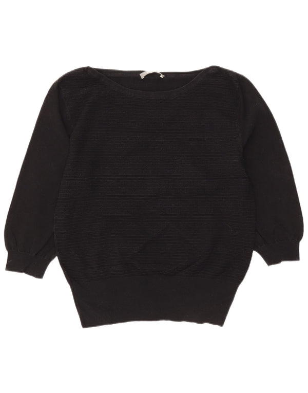 Oasis Maglione da donna con scollo a barca con maniche a 3/4 UK 14 Grandi righe nere