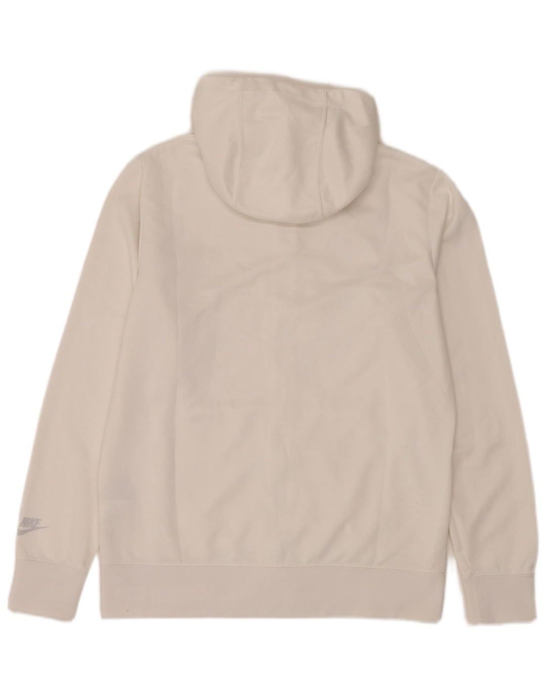 Felpa con cappuccio e zip grafica Nike da uomo in poliestere color block bianco medio