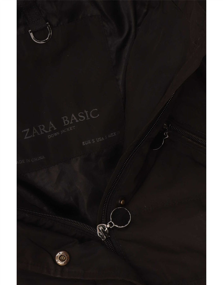 Giacca imbottita con cappuccio da donna Zara UK 10 piccola nera