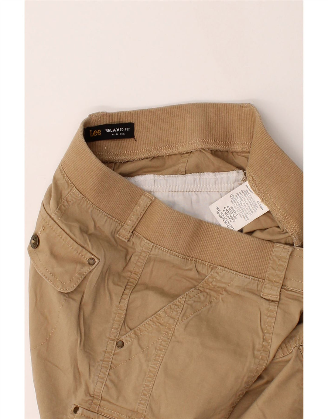 LEE Womens Relaxed Fit Mid Rise Cargo Shorts US 6 Medium W30  Beige Cotton Vintage Lee and Second-Hand Lee from Messina Hembry 