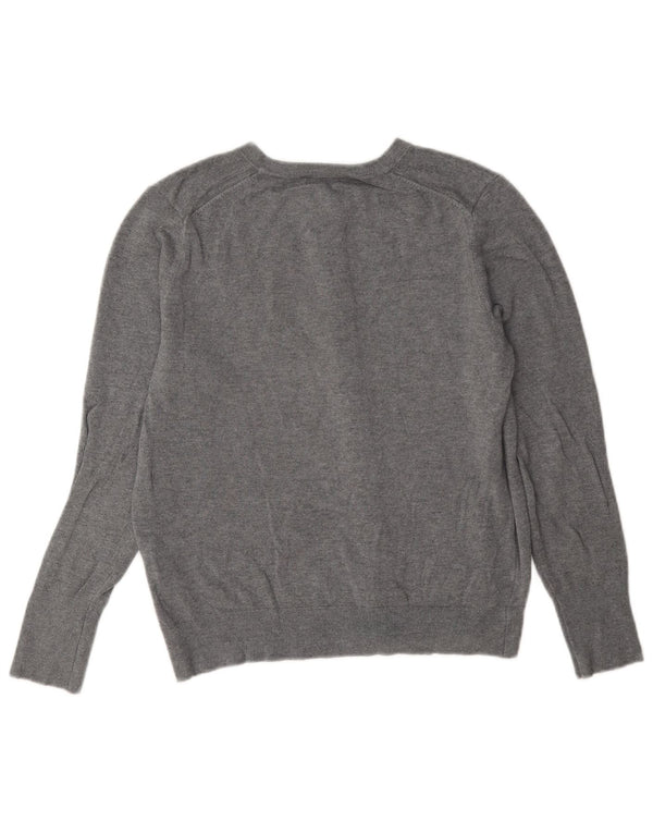 Maglione cardigan da donna Zara UK 14 grande classico in viscosa grigia