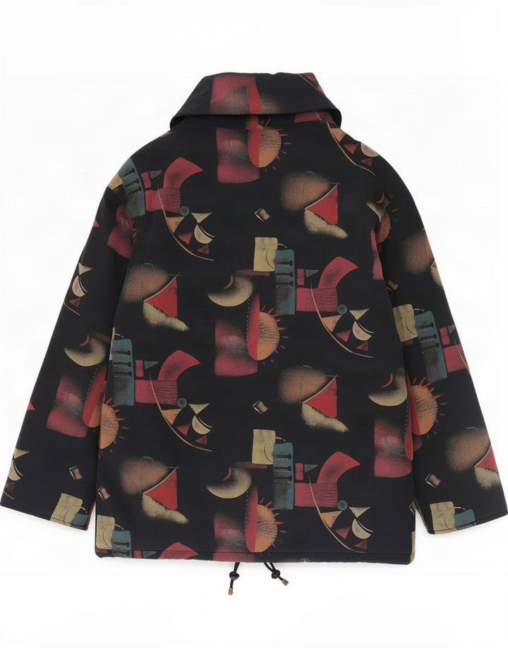 Giacca a vento vintage da donna UK 14 media multicolore geometrica