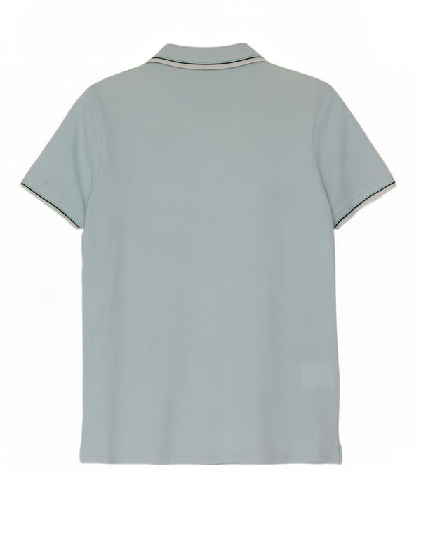 Polo da uomo Lyle & Scott in cotone a righe blu medio