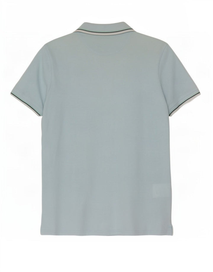 Polo da uomo Lyle & Scott in cotone a righe blu medio