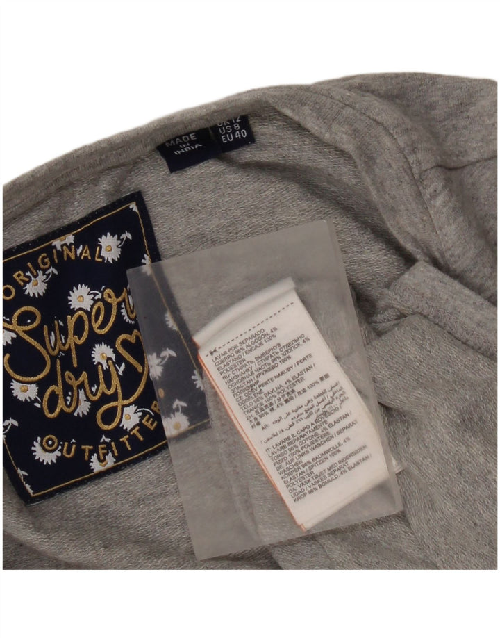 Top da donna a maniche lunghe Superdry UK 12 cotone grigio medio