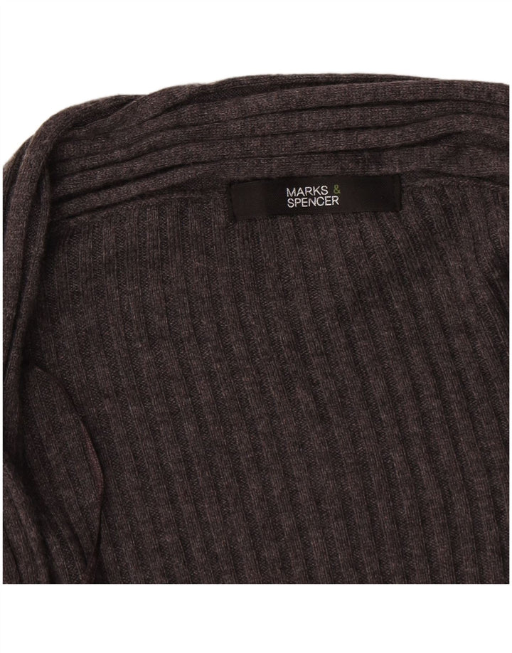 Maglione cardigan aperto lungo da donna Marks & Spencer UK 18 XL Grigio