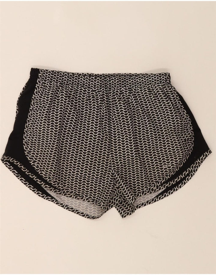NIKE Womens Dri Fit Sport Shorts UK 14 Medium Black Geometric Polyester Vintage Nike and Second-Hand Nike from Messina Hembry 