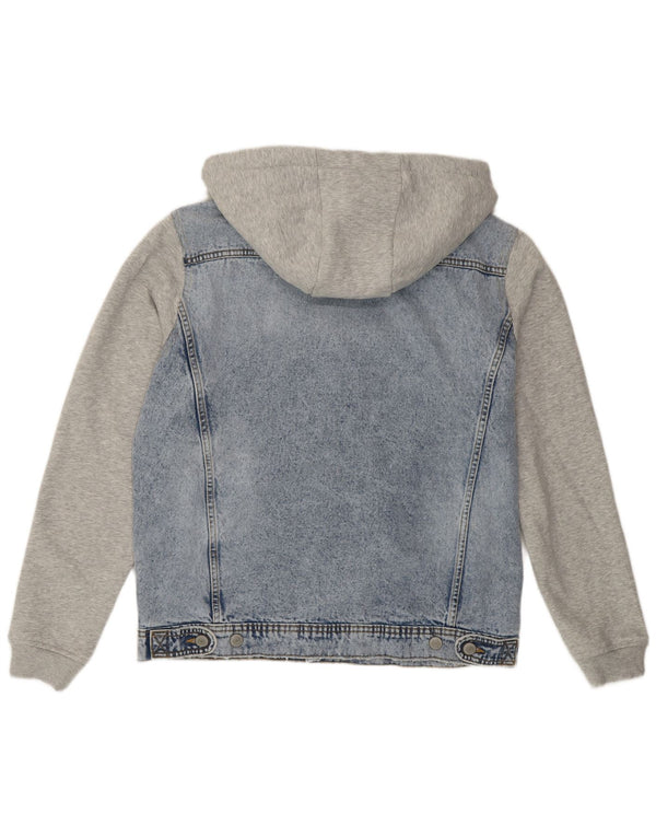 Giacca di jeans con cappuccio da uomo Jack & Jones UK 40 Large Blue Colourblock