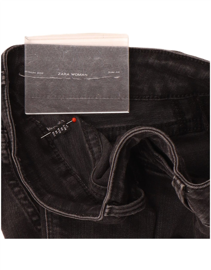 Jeans slim svasati da donna Zara a vita media EU 38 piccoli W28 L34 neri