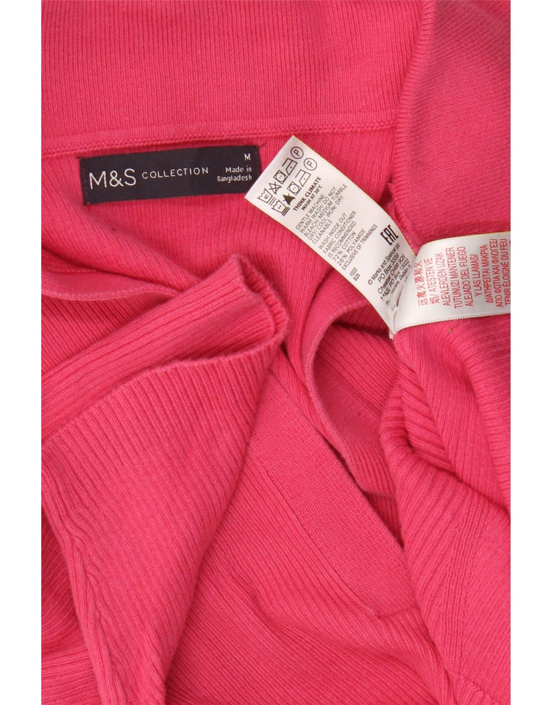 Maglione maglione collo alto da donna Marks & Spencer UK 12 Rosa medio